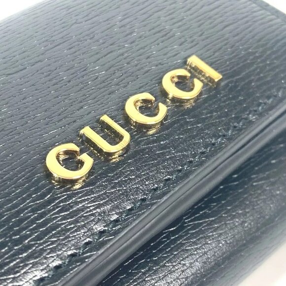 GUCCI logo Script Wallet Compact Wallet Mini Wallet Trifold wallet Unused - Picture 13 of 14